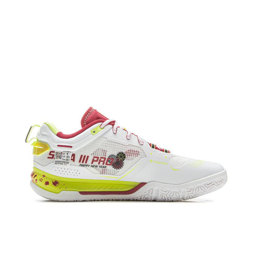 (Men)Li-Ning Saga Ⅲ Pro Badminton Shoes - White/Red