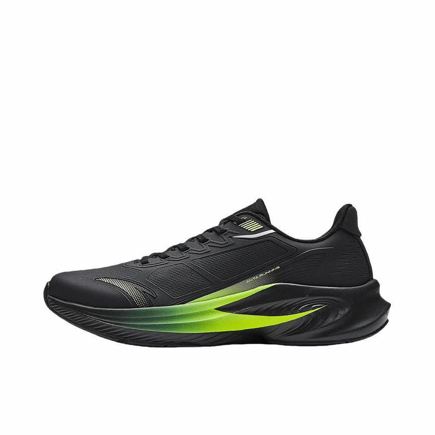 【Yibo Wang】 Anta Stinger 6 Fabric PP Film Running Shoes - Black/Green