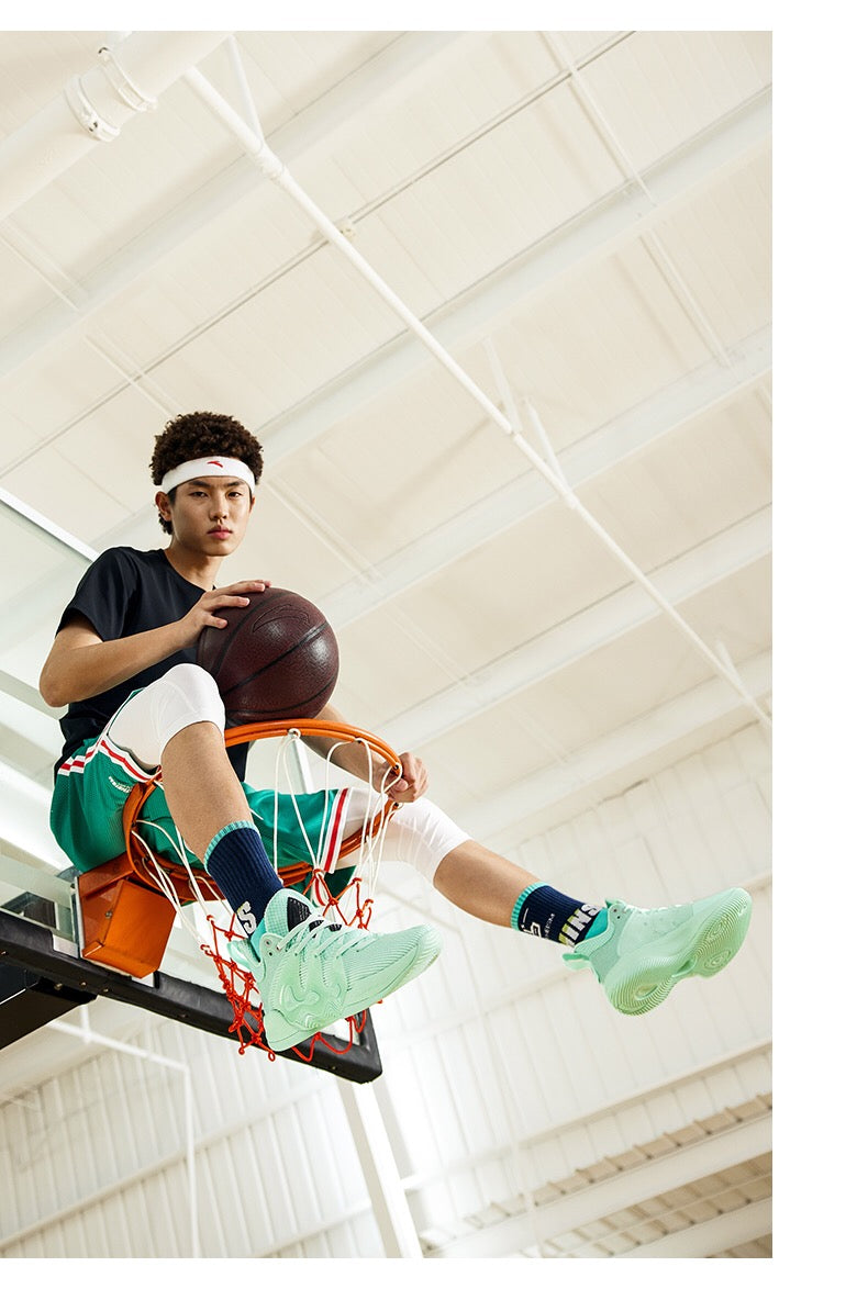 Anta 2018 NBA Men's A-SHOCK Basketball Sneakers - Green/Orange