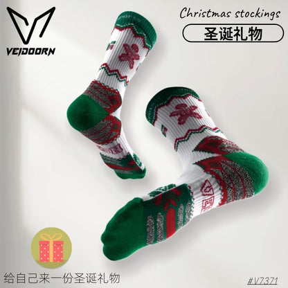 Veidoorn Christmas Series Professional Training High Basketball Socks