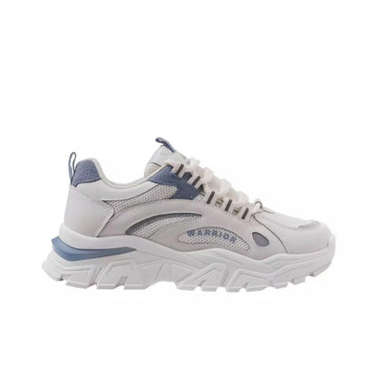 Warrior Thick Sole Height Increasing Dad Shoes - White/Blue