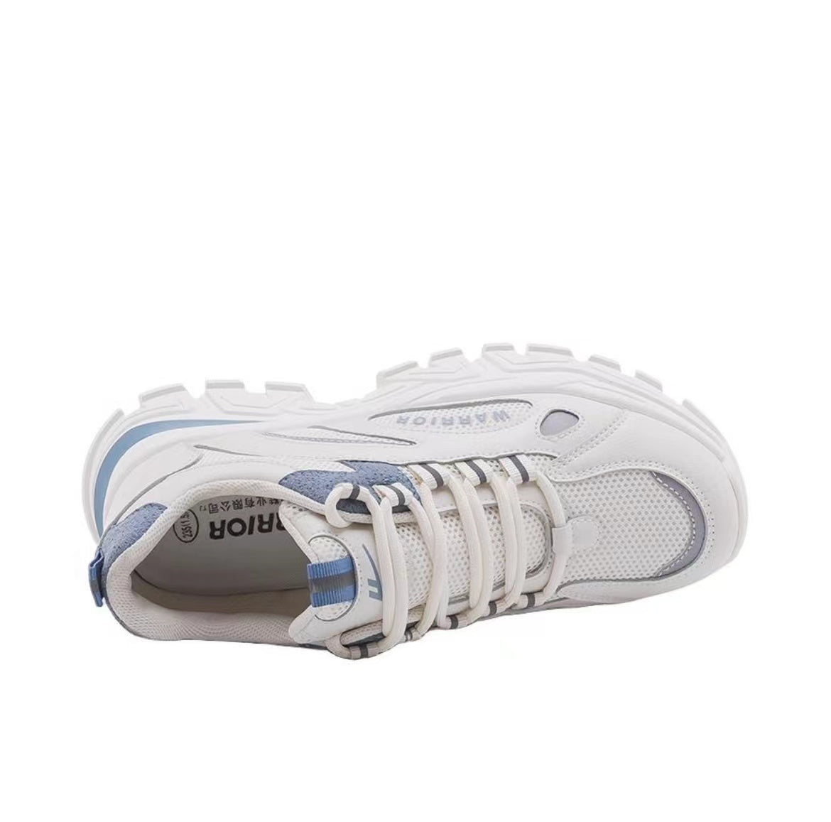 Warrior Thick Sole Height Increasing Dad Shoes - White/Blue