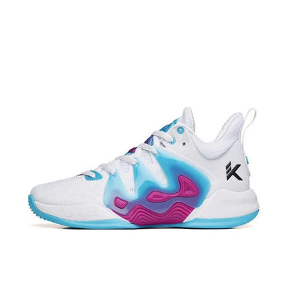 Anta Men's KT "The Mountain 1.0" Low Actual Basketball Shoes - White/Blue/Purple