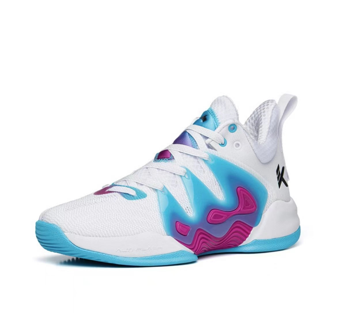 Anta Men's KT "The Mountain 1.0" Low Actual Basketball Shoes - White/Blue/Purple