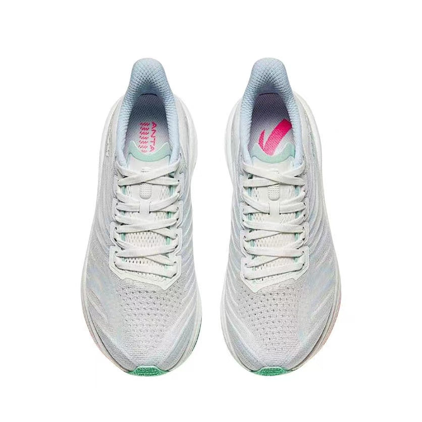 Anta Woman's Mach 4.0 Racing Running Shoes - White/Blue/Green