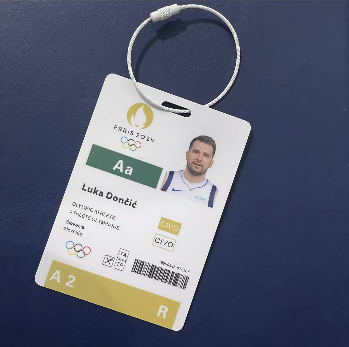 American Dream Team Paris Basketball Player ID/Backpack Pendant