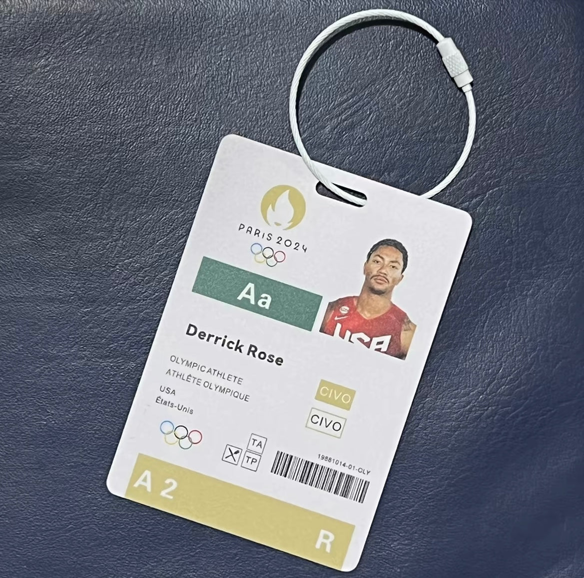 American Dream Team Paris Basketball Player ID/Backpack Pendant