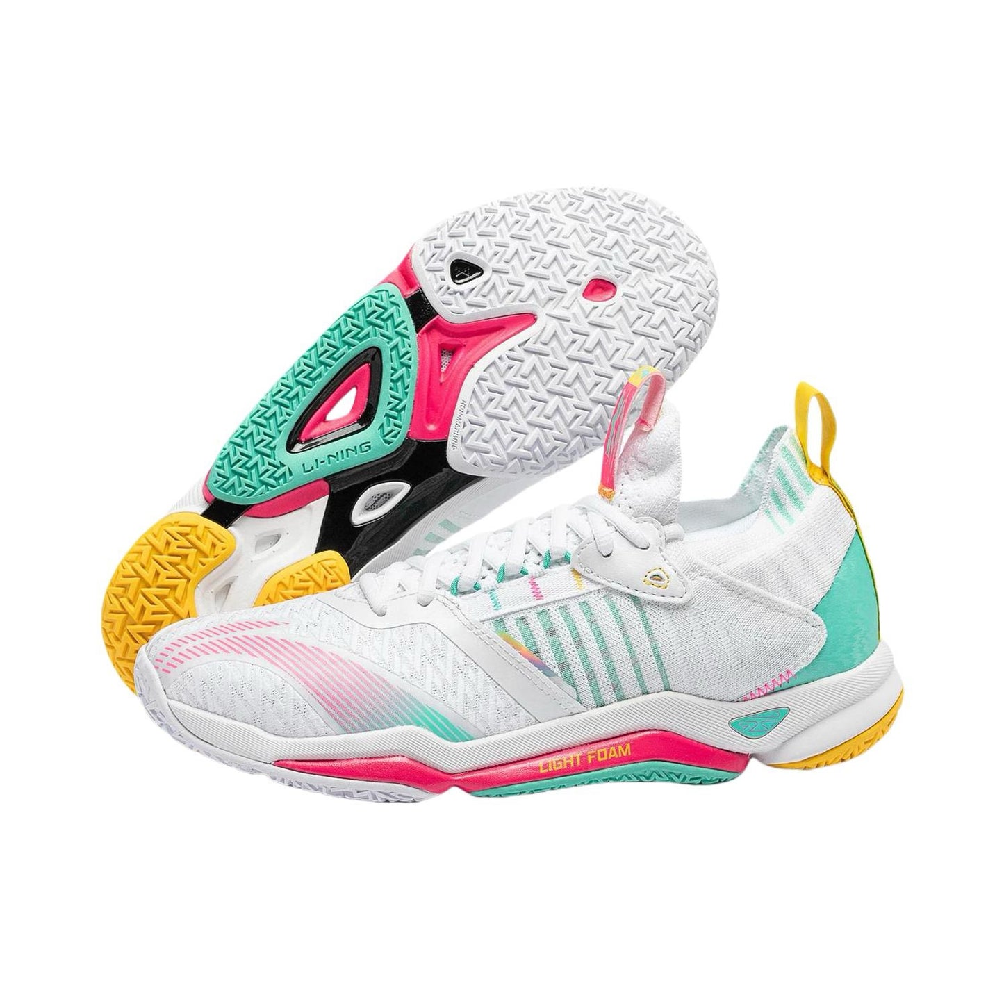 Li-Ning Dagger 4 Badminton Shoes - White/Parrot Green