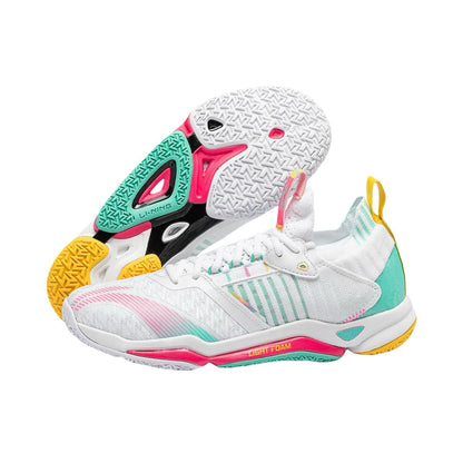 Li-Ning Dagger 4 Badminton Shoes - White/Parrot Green