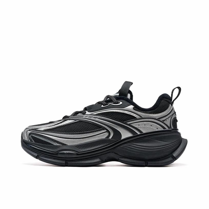 （Women & Men）Xtep Basque 2 Sports Couple Height Increasing Shoes - Deep Space Silver/Black