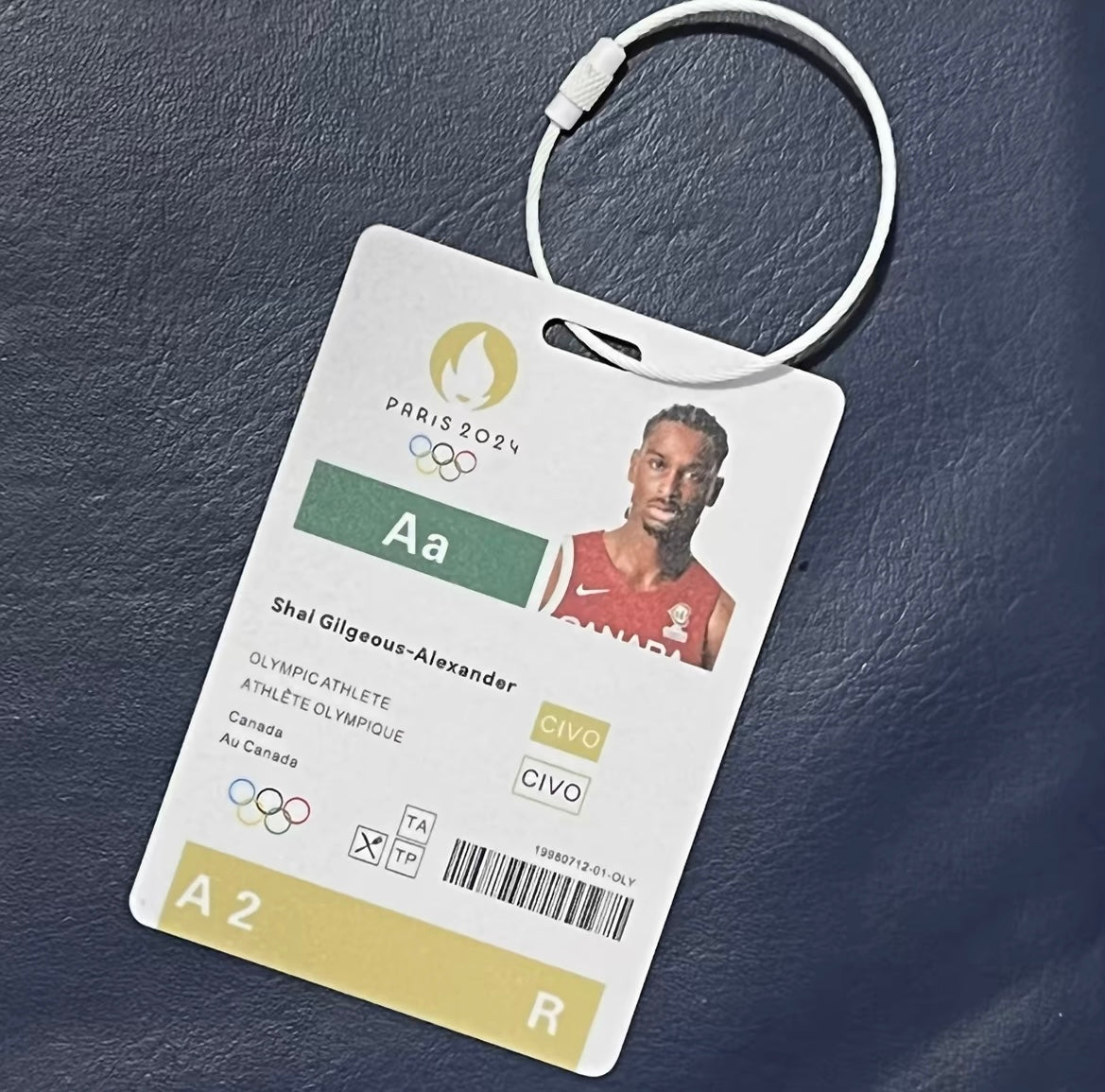 American Dream Team Paris Basketball Player ID/Backpack Pendant