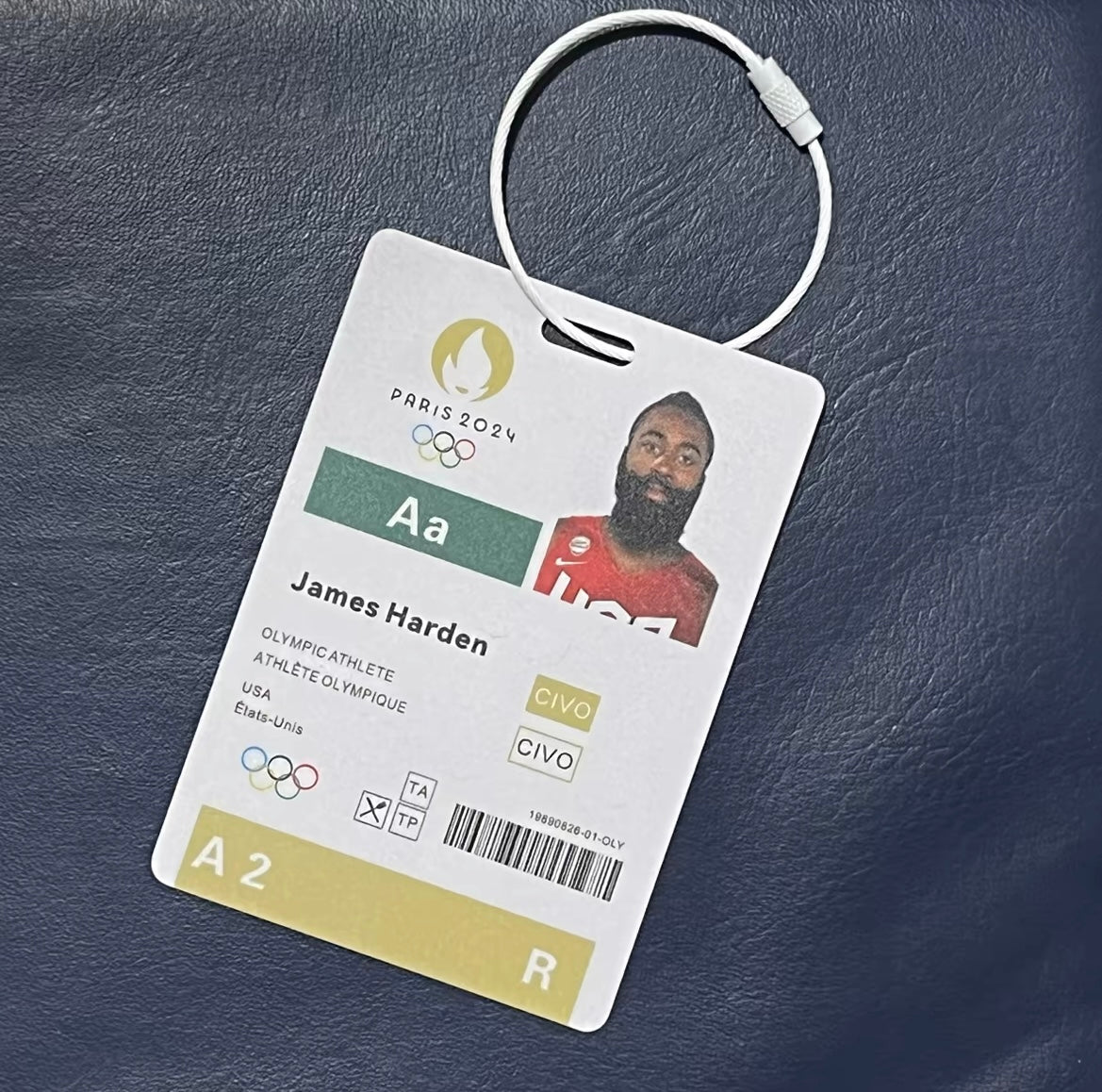 American Dream Team Paris Basketball Player ID/Backpack Pendant