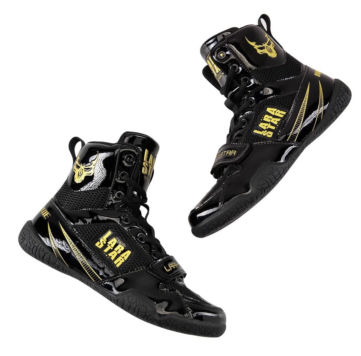 Lara Star Professional Boxing Training Shoes - Black