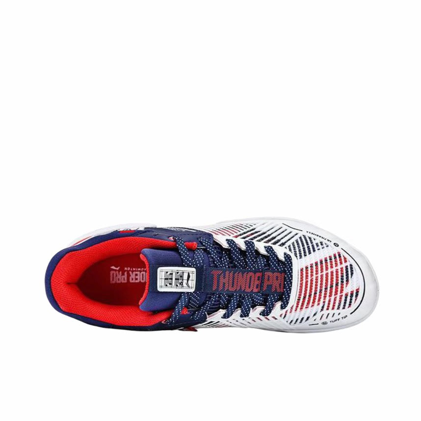 Li-Ning Thunder Pro Badminton Shoes - White/Blue