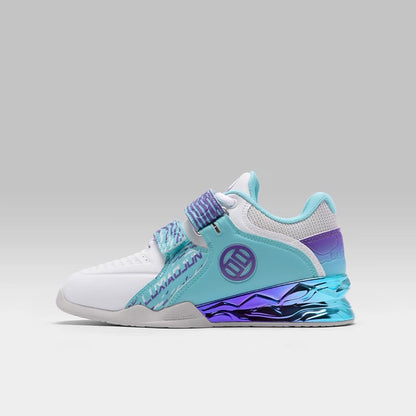 （Kids）Lu Xiaojun Lifter 1.0 Professional Weightlifting Shoes / Squat Shoes - Blue/Purple/White