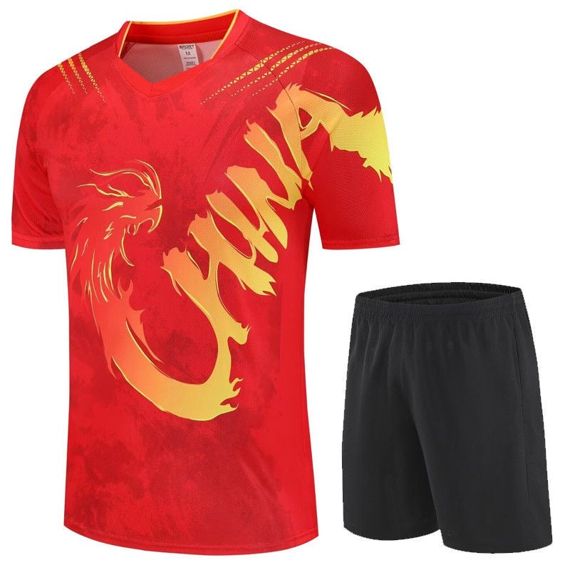 Paris Summer Games National Team Table Tennis Quick-Drying Sports T-Shirt