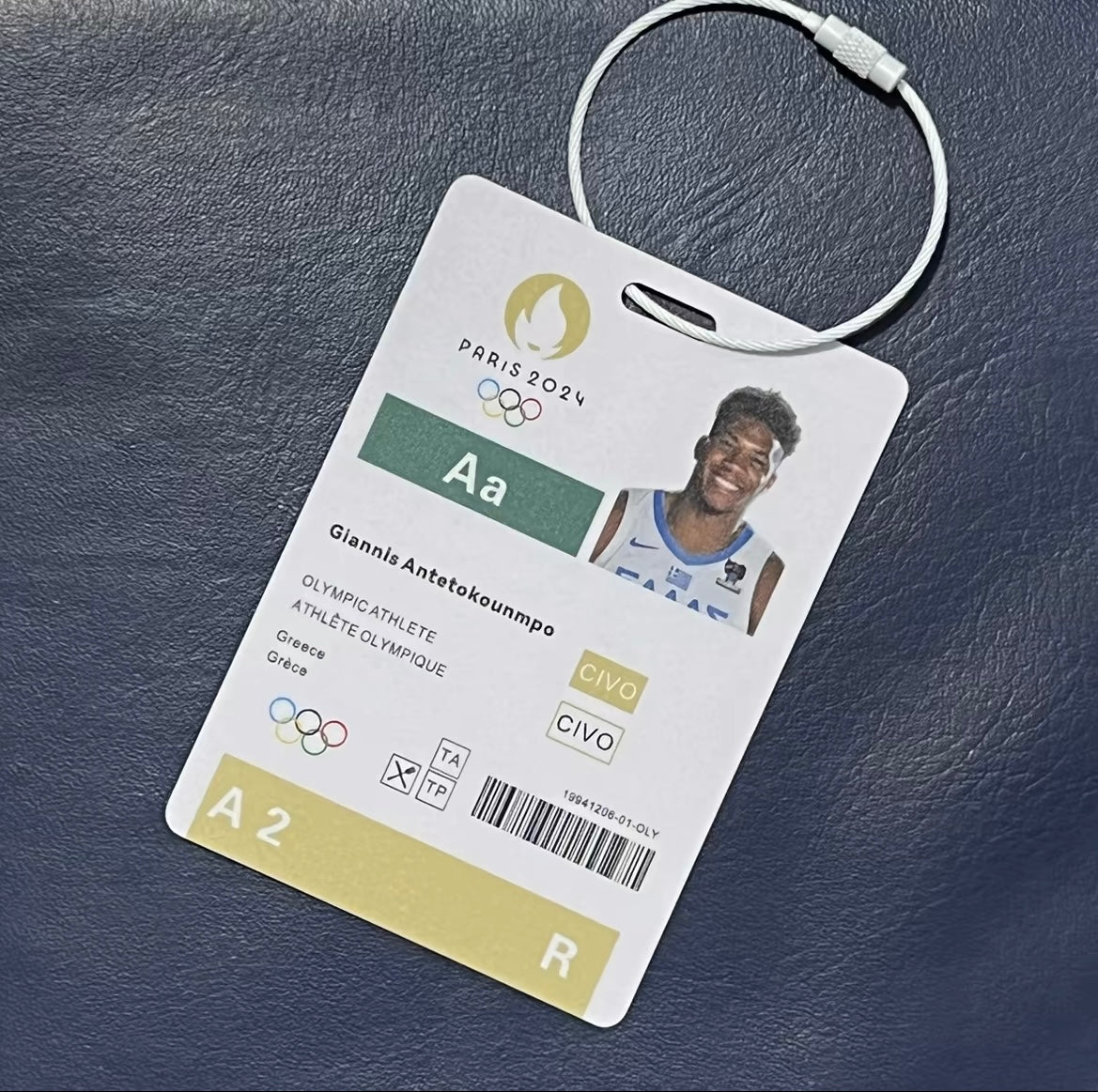 American Dream Team Paris Basketball Player ID/Backpack Pendant