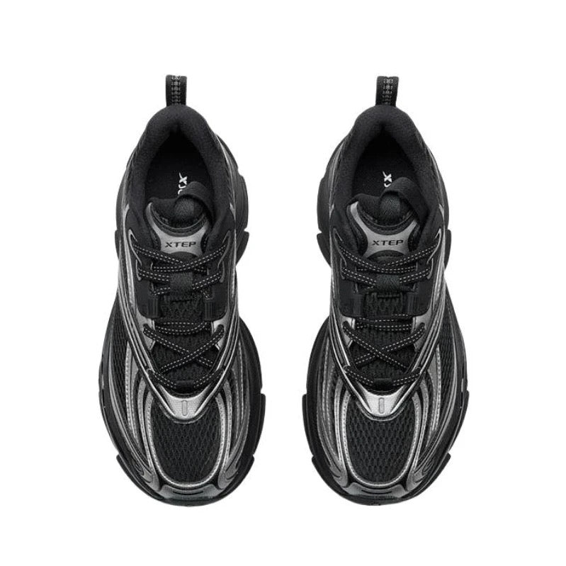 （Women & Men）Xtep Basque 2 Sports Couple Height Increasing Shoes - Deep Space Silver/Black