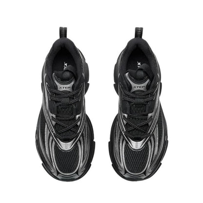 （Women & Men）Xtep Basque 2 Sports Couple Height Increasing Shoes - Deep Space Silver/Black
