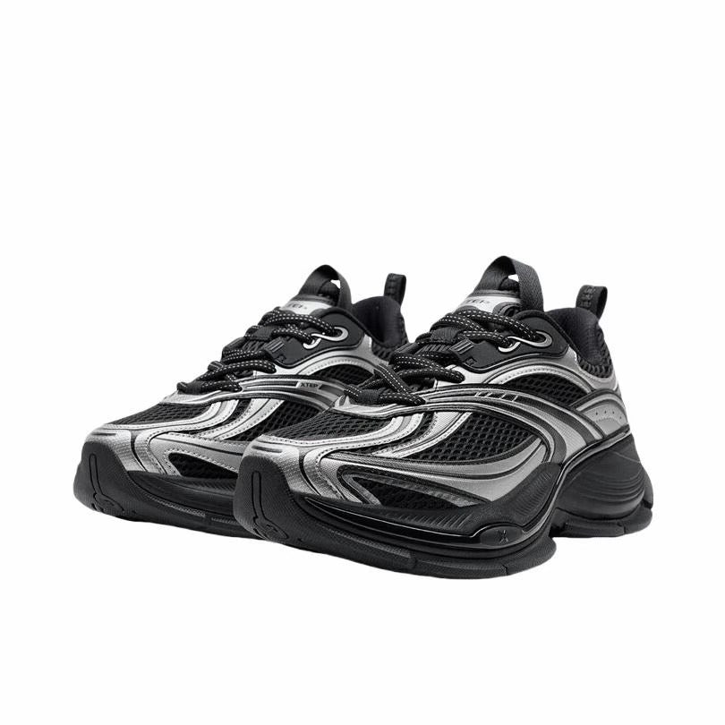 （Women & Men）Xtep Basque 2 Sports Couple Height Increasing Shoes - Deep Space Silver/Black