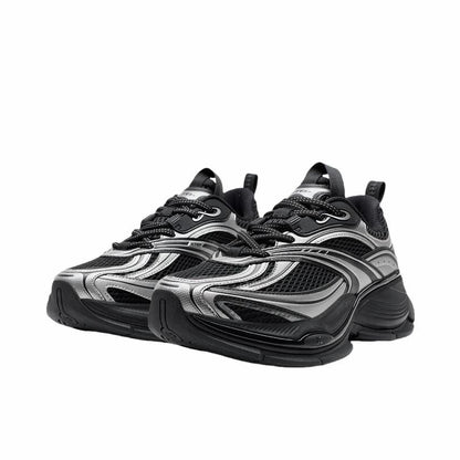 （Women & Men）Xtep Basque 2 Sports Couple Height Increasing Shoes - Deep Space Silver/Black
