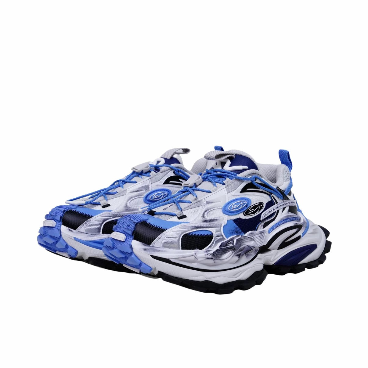 （Women）ANTA SNEAKERVERSE StrataVerse Rock Layer Low Dad Shoes - Nautical Blue/Pure White