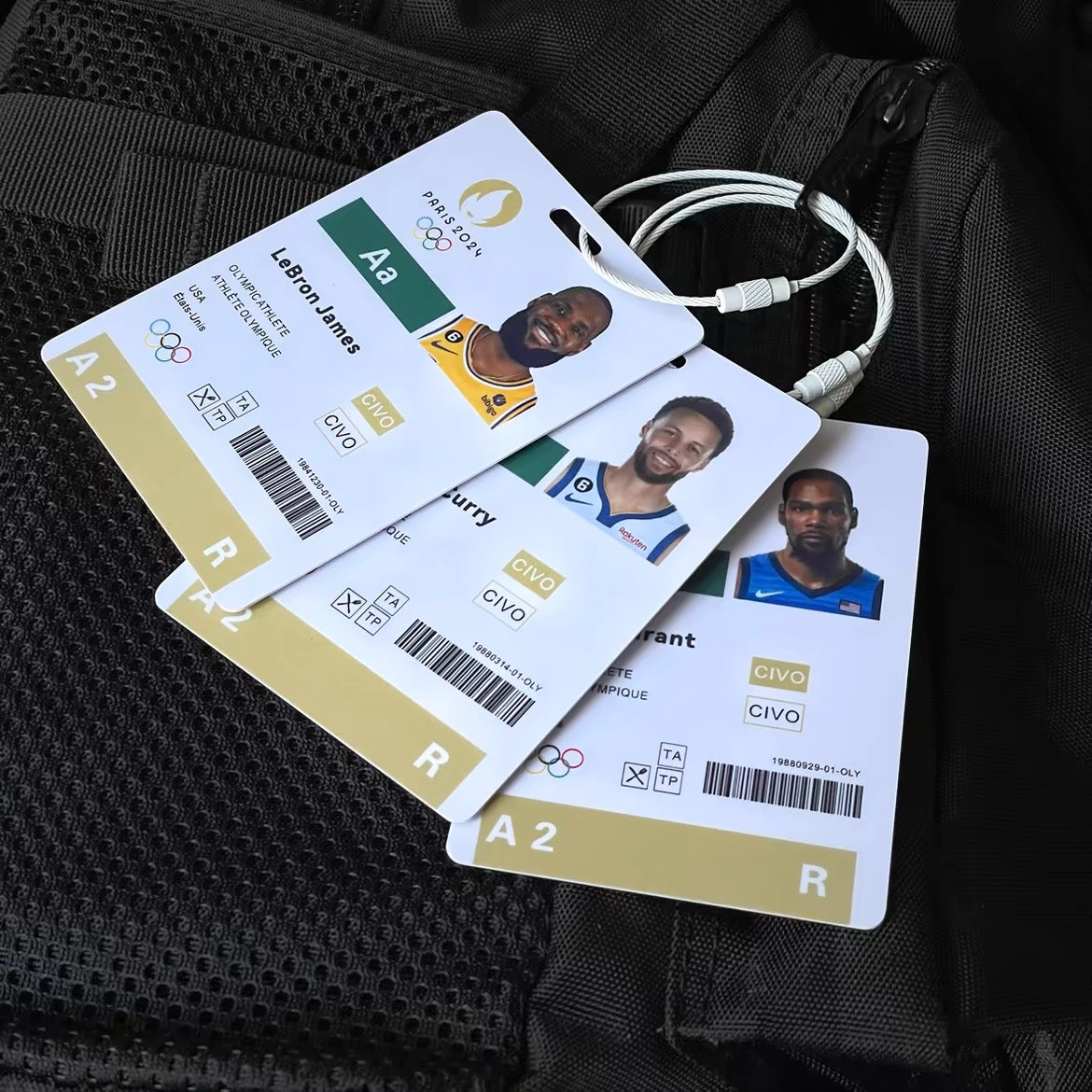 American Dream Team Paris Basketball Player ID/Backpack Pendant