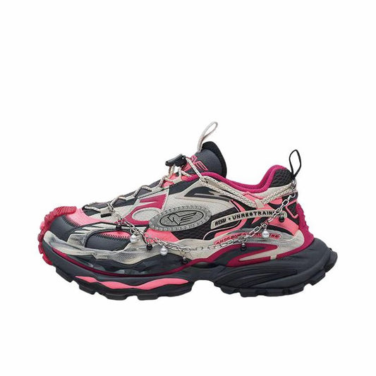 （Women）ANTA SNEAKERVERSE StrataVerse Rock Layer Low Dad Shoes - Castle Grey/Caviar White/Fluorescent Pink