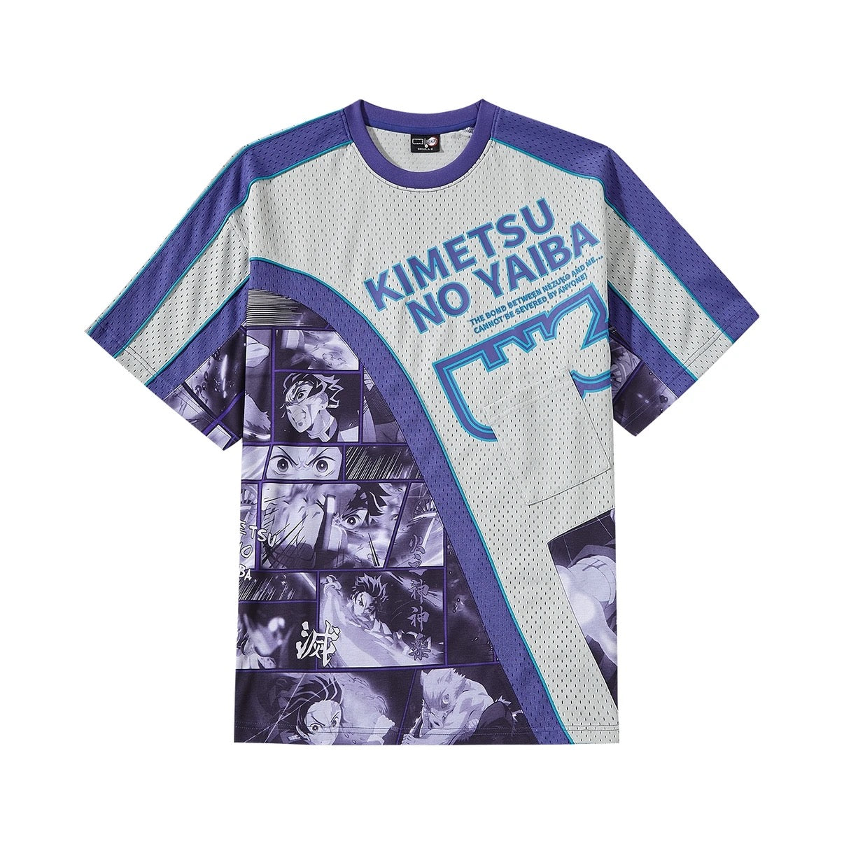 Li-Ning x Demon Slayer Patchwork Trendy And Comfortable Mesh T-shirt