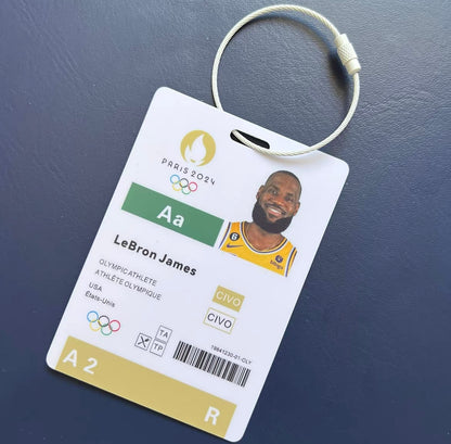 American Dream Team Paris Basketball Player ID/Backpack Pendant