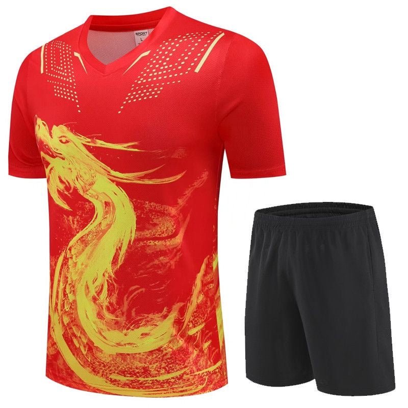 Paris Summer Games National Team Table Tennis Quick-Drying Sports T-Shirt