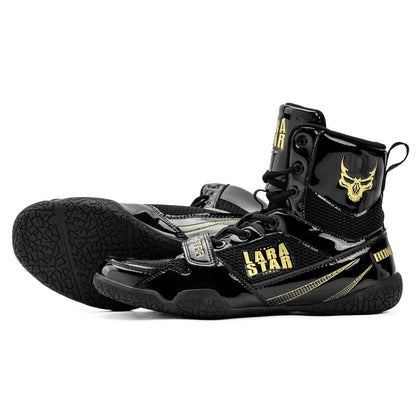 Lara Star Professional Boxing Training Shoes - Black