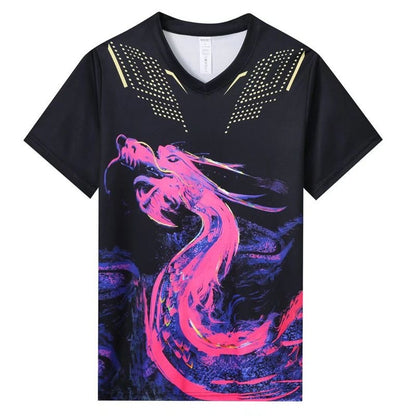 Paris Summer Games National Team Table Tennis Quick-Drying Sports T-Shirt