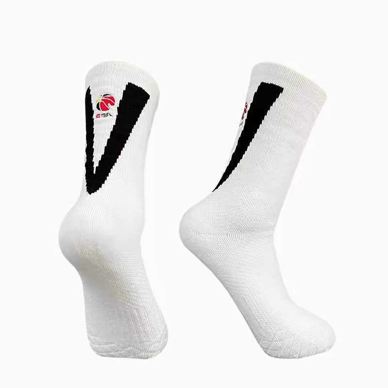 CBA Player Edition Elite PE Long Basketball Socks (Big V)