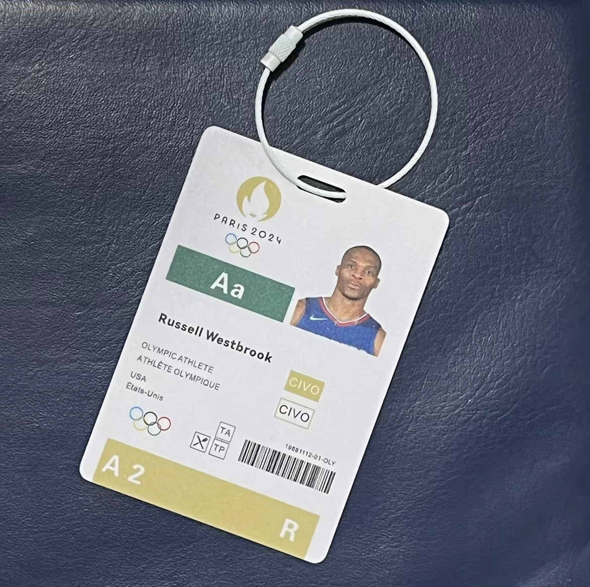 American Dream Team Paris Basketball Player ID/Backpack Pendant