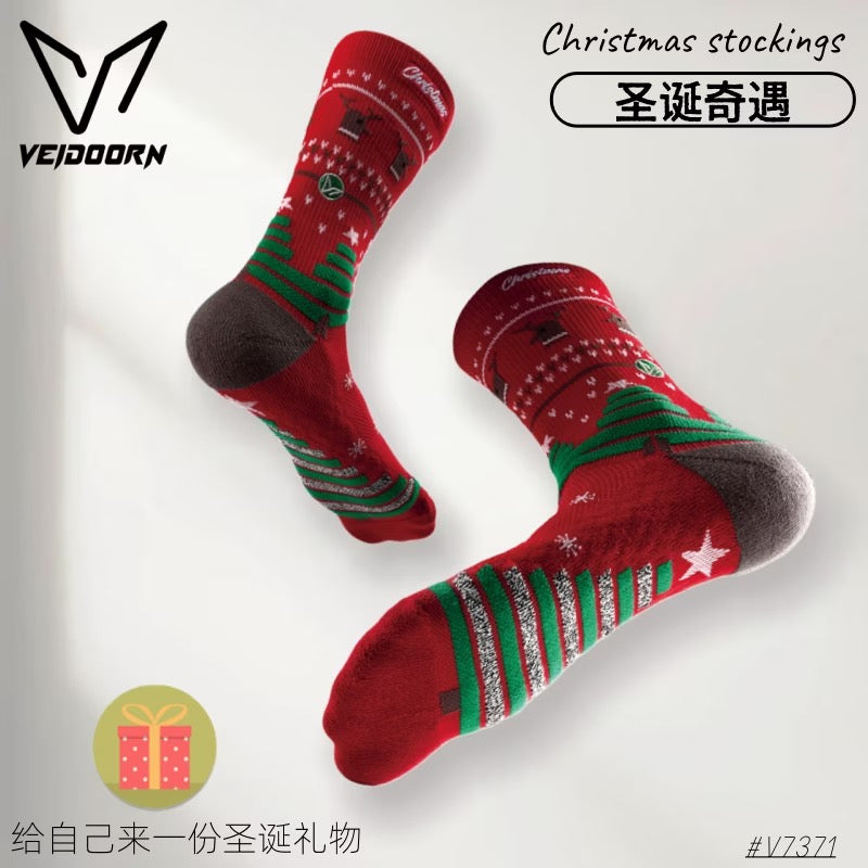 Veidoorn Christmas Series Professional Training High Basketball Socks