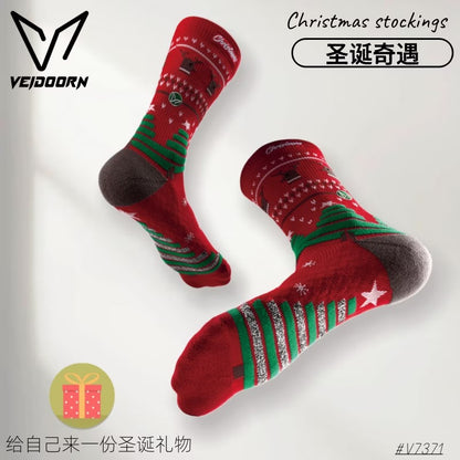Veidoorn Christmas Series Professional Training High Basketball Socks