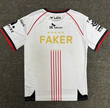 T1 2025/2024 LCK Spring Split Team T-shirt （Same style as faker）-  White