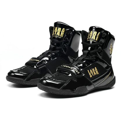 Lara Star Professional Boxing Training Shoes - Black