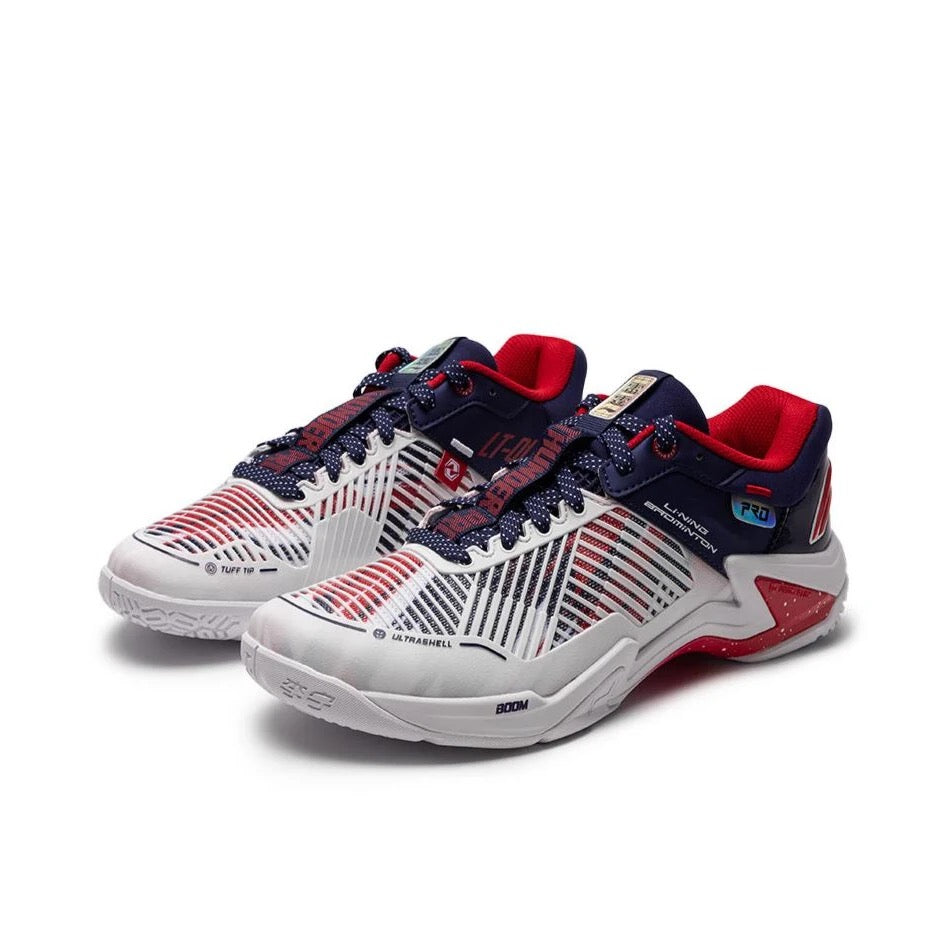Li-Ning Thunder Pro Badminton Shoes - White/Blue