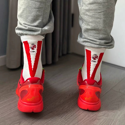 CBA Player Edition Elite PE Long Basketball Socks (Big V)