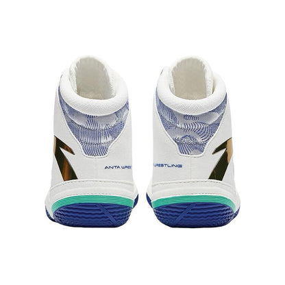 Anta | China National Team Professional Wrestling Shoes - White/Black/Blue