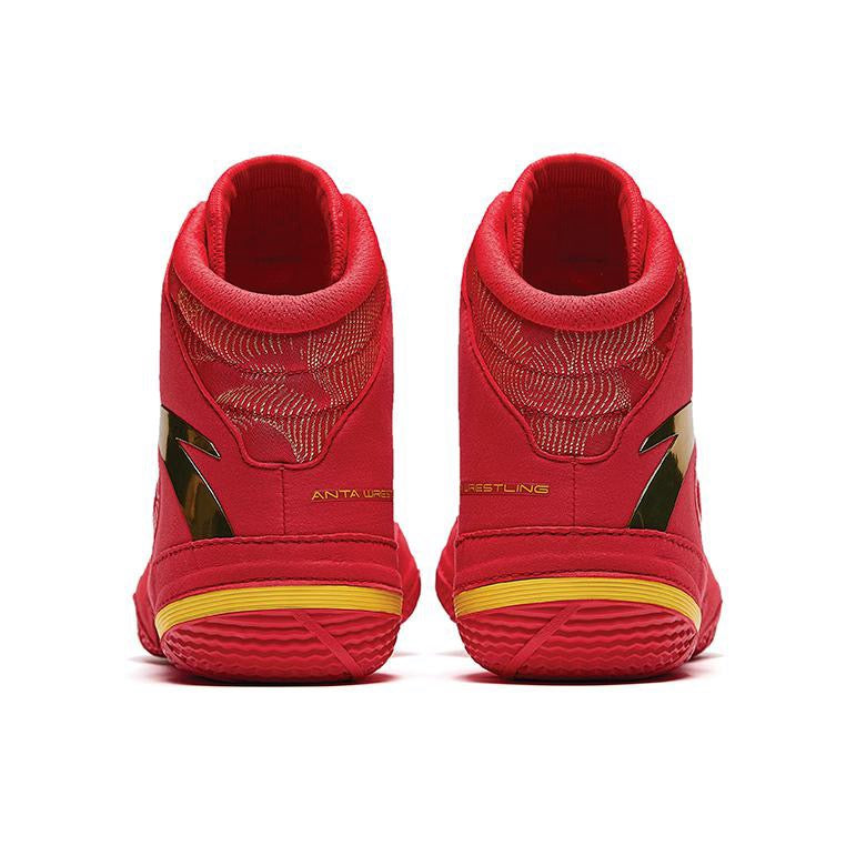Anta | China National Team Professional Wrestling Shoes - Red/Gold/Black