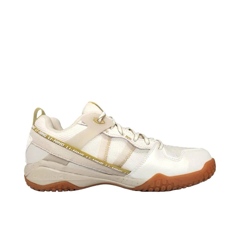 【Shi Yu Qi 】Li-Ning Invincible Ace Badminton Shoes White-golden