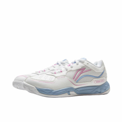 Kids Li-Ning Saga 3 Badminton Shoes - Standard White
