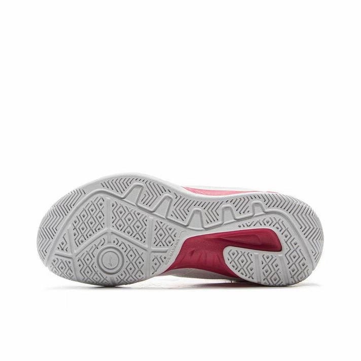 Kids Li-Ning Saga 3 Badminton Shoes - White/Red