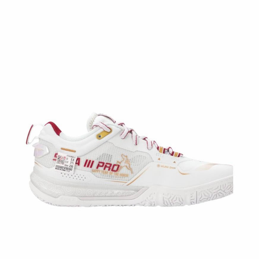 Year of the Horse | Li-Ning Saga 3 Pro Badminton Shoes - White/Red