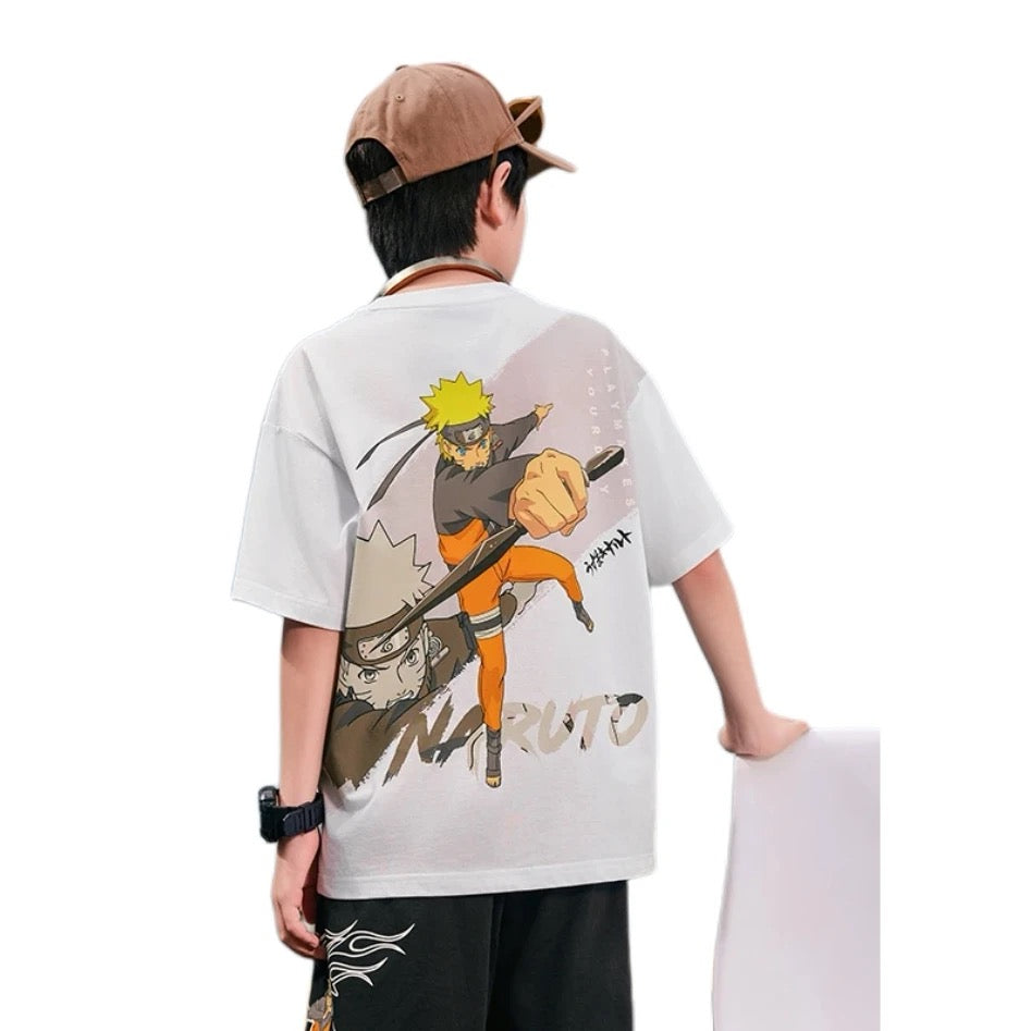 Youth/Kids Anta Naruto 2025 Summer Pure Cotton T-Shirt