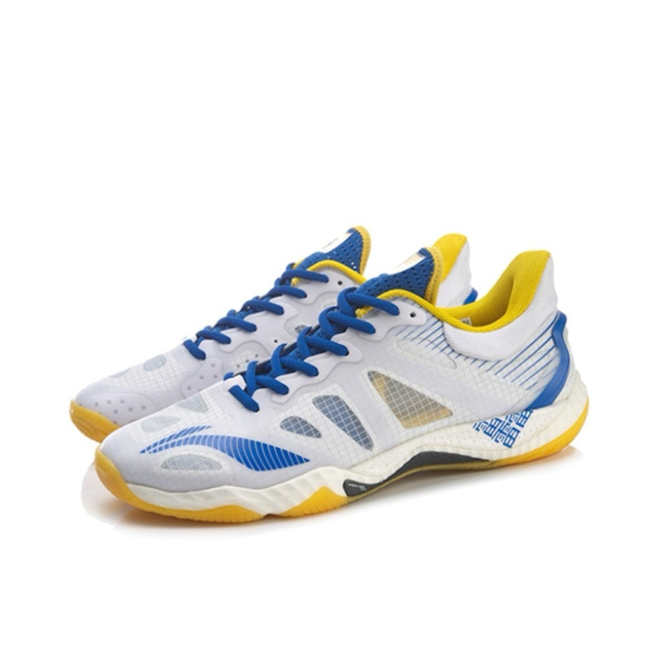 Li-Ning Gyrfalcon 4 Badminton Shoes - White/Blue/Yellow