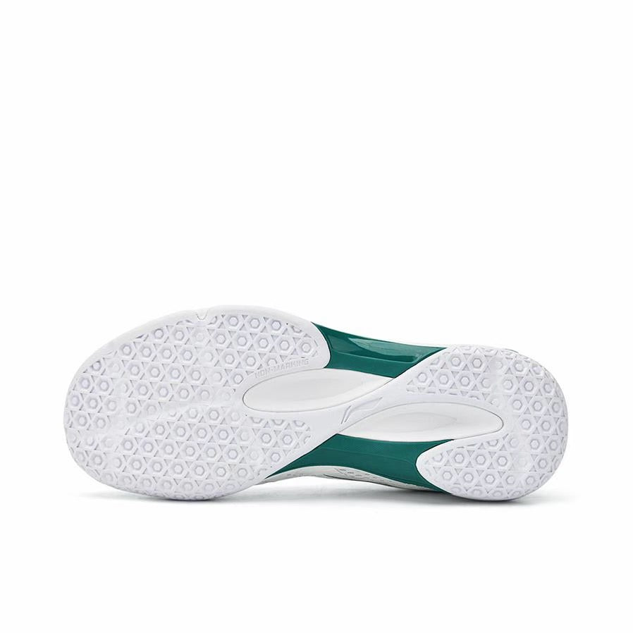 Li-Ning Pu Non-Slip Breathable Low-Top Badminton Shoes - White/Green